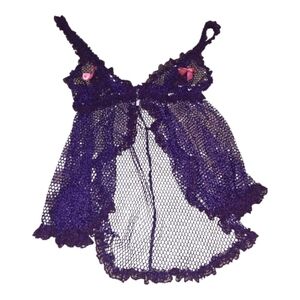 Vintage Risque Purple Lace Babydoll Lingerie